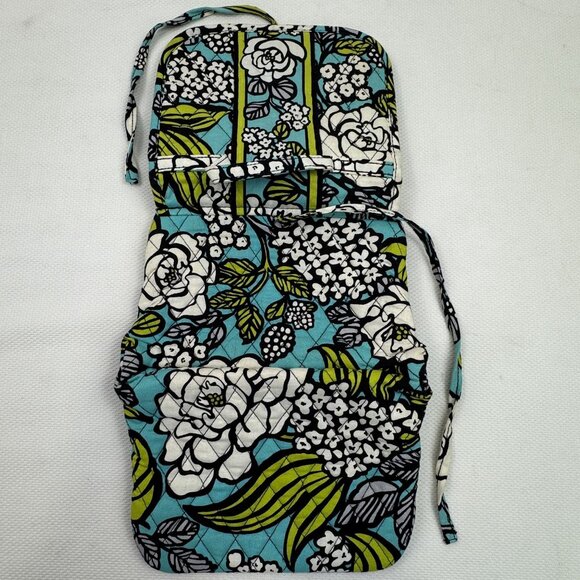 Vera Bradley Island Blooms Hanging Travel Organizer Tri-Fold Blue Floral Retired - Picture 4 of 9